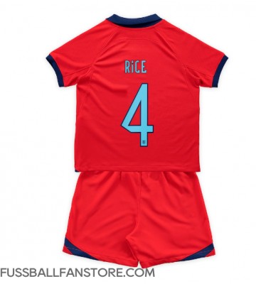 England Declan Rice #4 Replik Auswärtstrikot Kinder WM 2022 Kurzarm (+ Kurze Hosen)